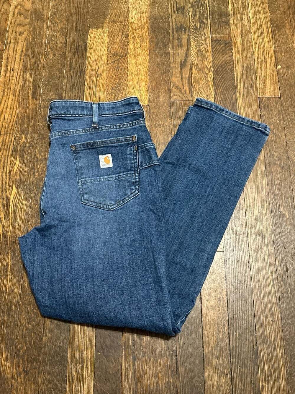 Carhartt Relaxed Fit Blue Denim Jeans Women's Size 12 Short Workwear
